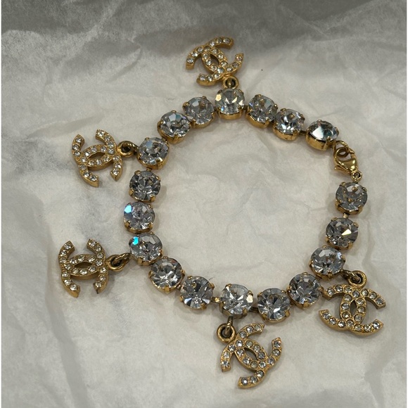 SOLD Chanel Barbie Rhinestone Bracelet - Picture 1 of 6